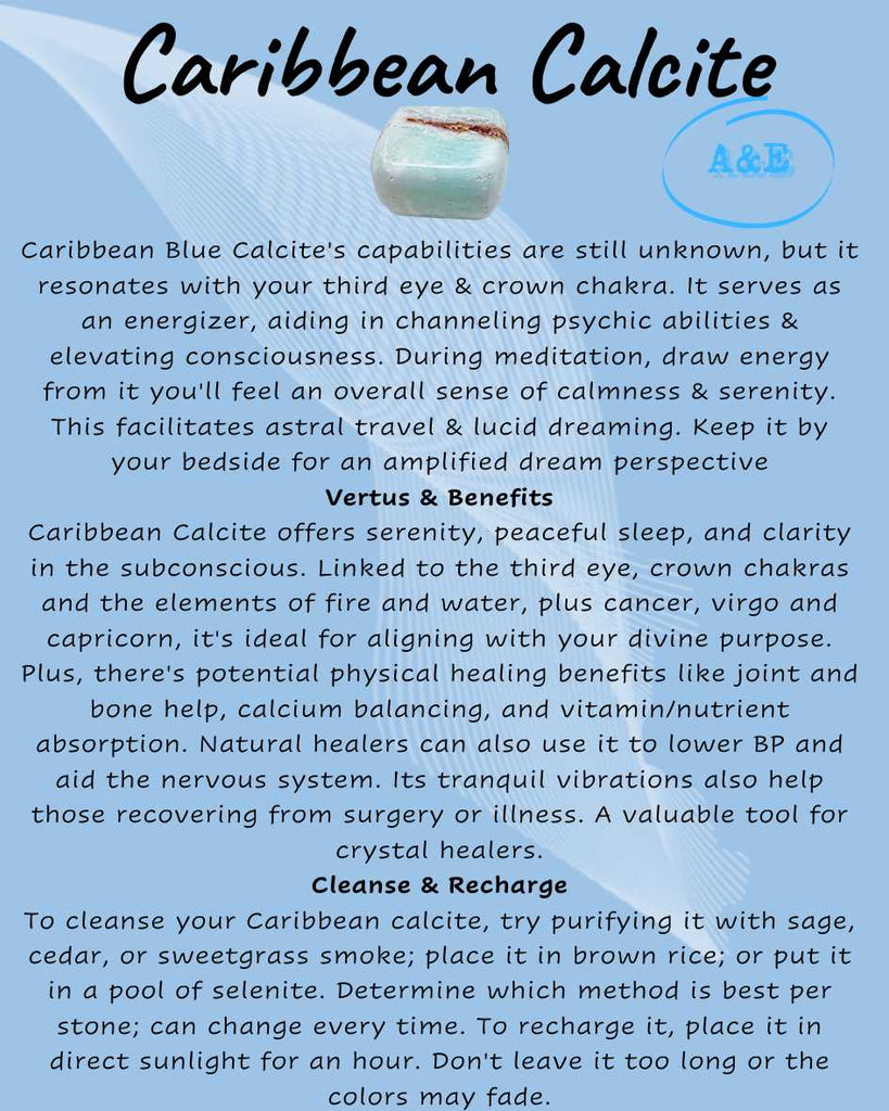 Descriptive Cards -Precious Stones & Crystals -Caribbean Calcite
