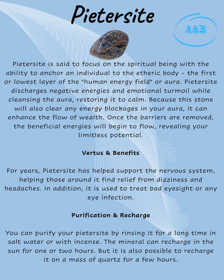 Descriptive Cards -Precious Stones & Crystals -Pietersite