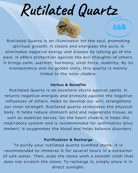 Descriptive Cards -Precious Stones & Crystals -Rutilated Quartz