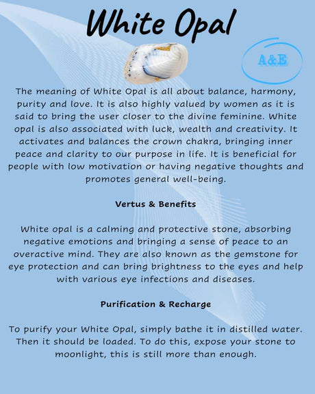 Descriptive Cards -Precious Stones & Crystals -White Opal