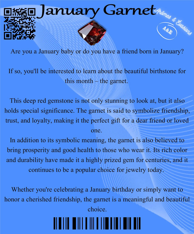 Descriptive Cards - Birthstone - January Garnet