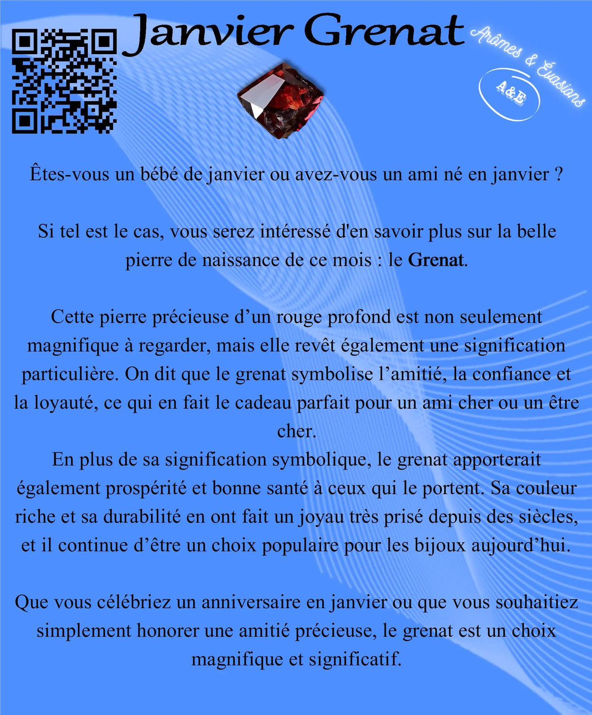 Descriptive Cards - Birthstone - January Garnet