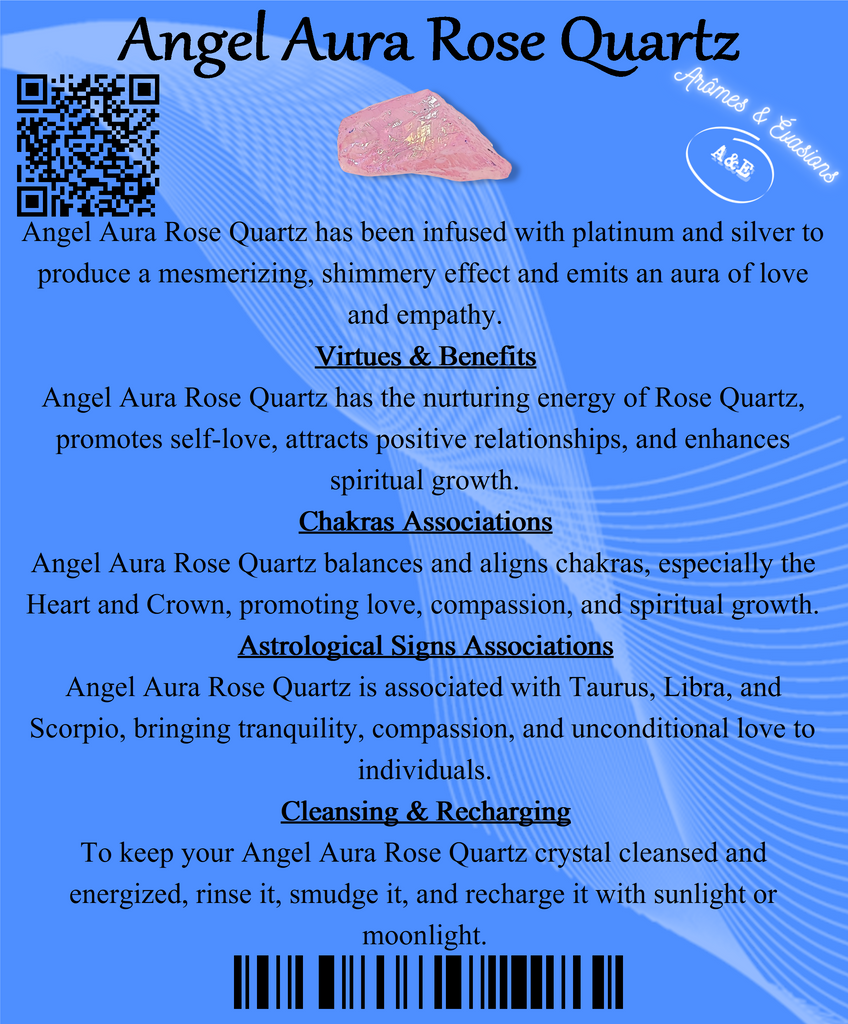 Descriptive Cards -Precious Stones & Crystals -Angel Aura Rose Quartz - Arômes et Évasions
