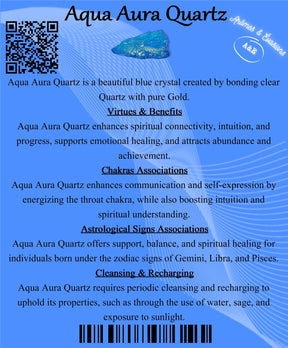 Descriptive Cards - Precious Stones & Crystals - Aqua Aura Quartz