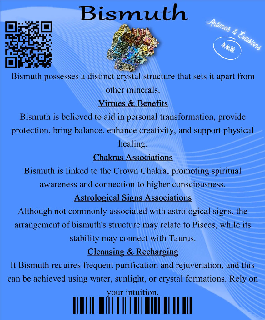 Descriptive Cards -Precious Stones & Crystals -Bismuth -Descriptive Card -Arômes & Évasions