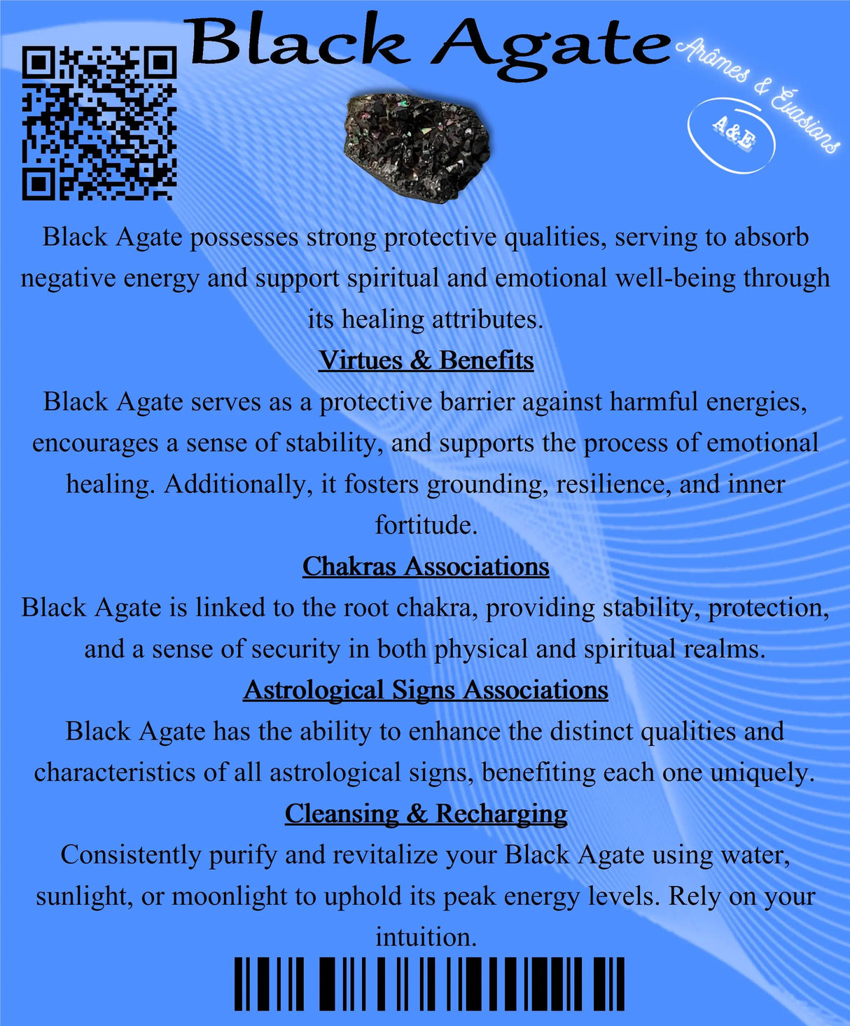 Descriptive Cards - Precious Stones & Crystals - Black Agate
