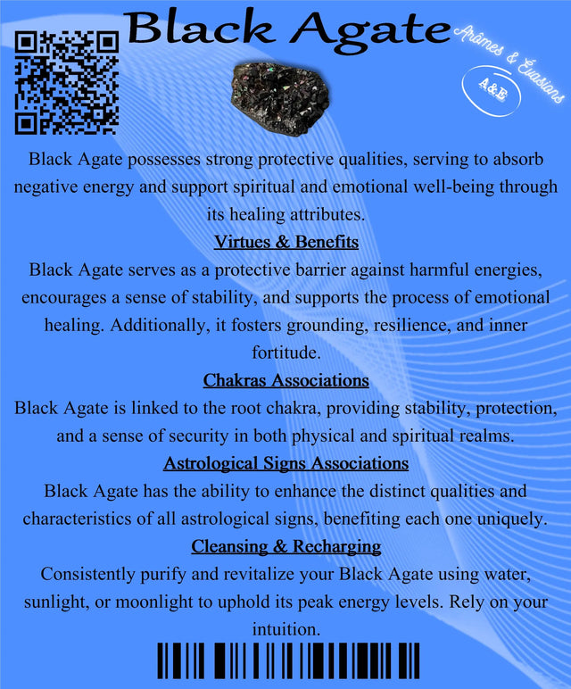 Descriptive Cards - Precious Stones & Crystals - Black Agate
