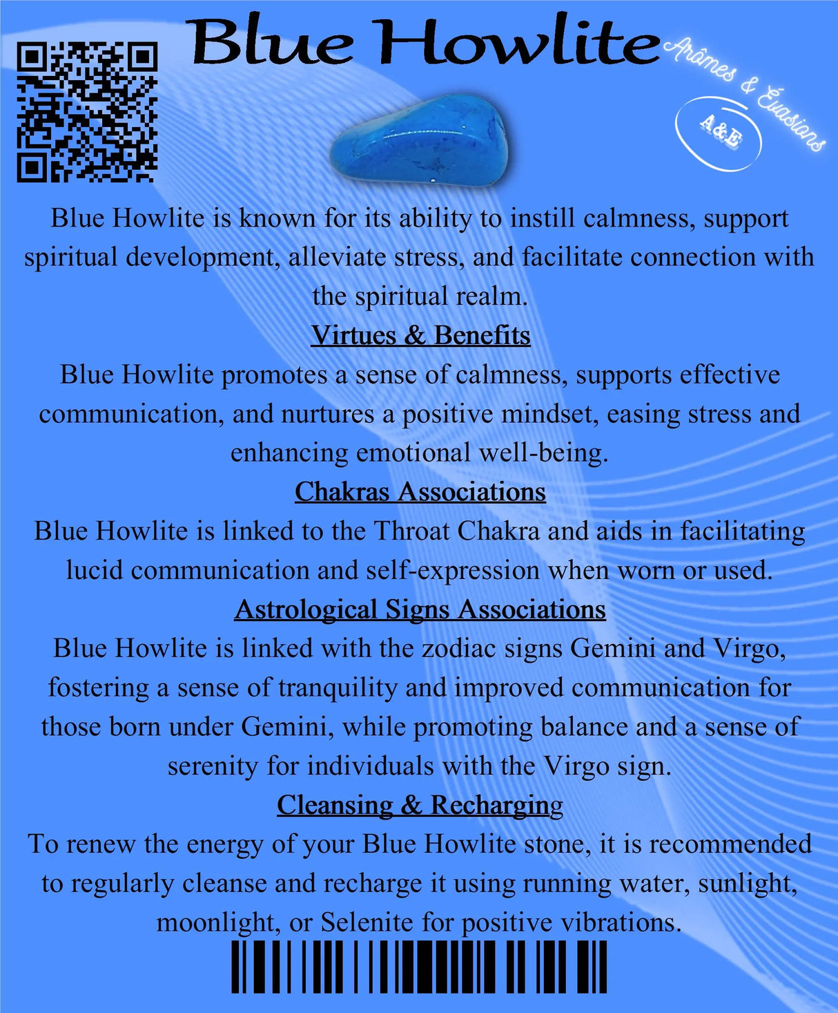 Descriptive Cards - Precious Stones & Crystals - Blue Howlite