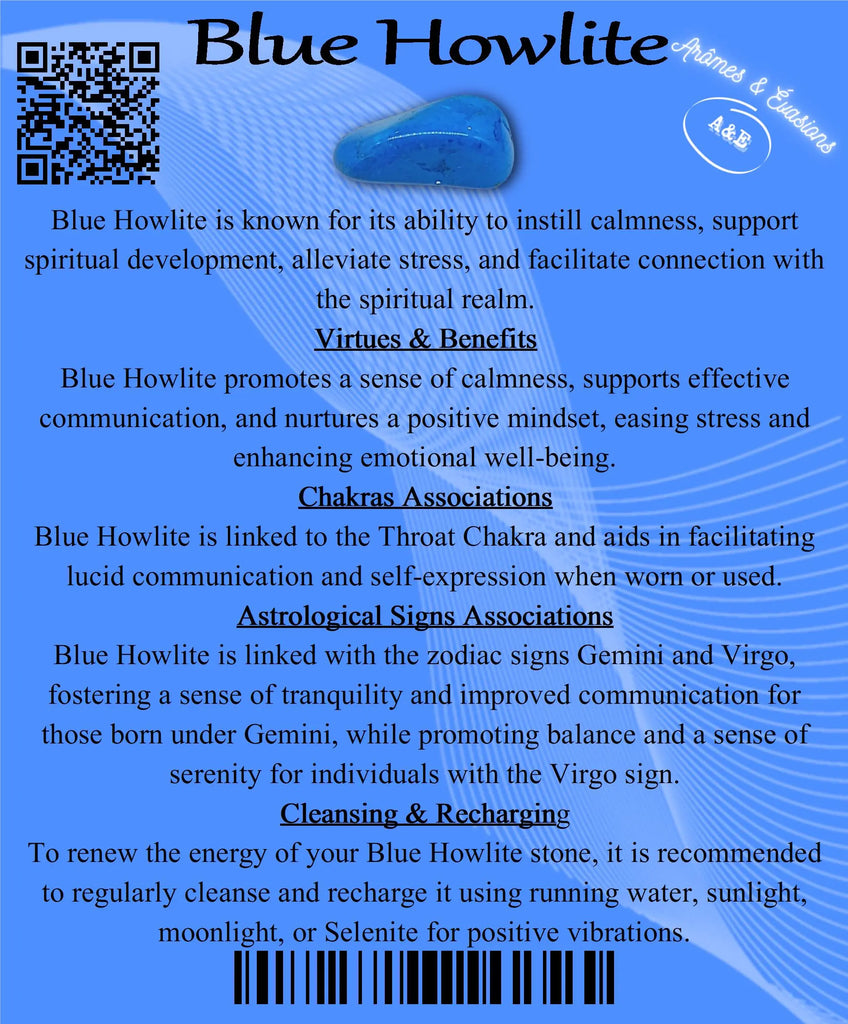 Descriptive Cards -Precious Stones & Crystals -Blue Howlite Arômes & Évasions.