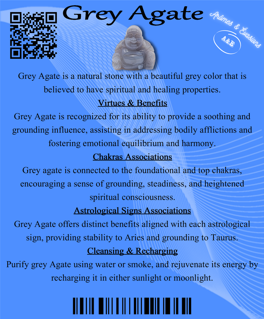 Descriptive Cards -Precious Stones & Crystals -Grey Agate