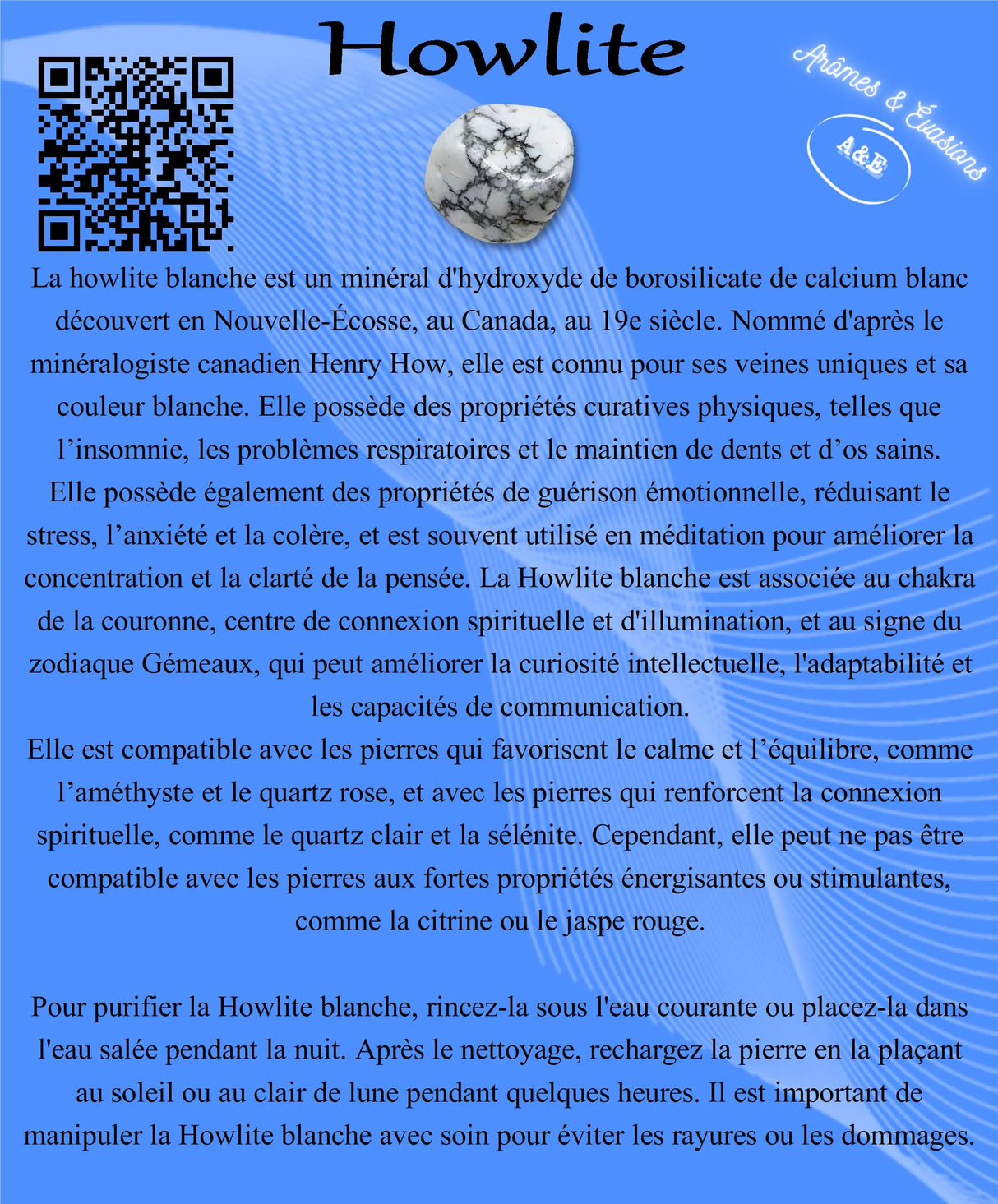 Descriptive Cards - Precious Stones & Crystals - Howlite