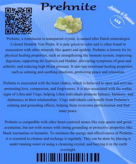 Descriptive Cards - Precious Stones & Crystals - Prehnite