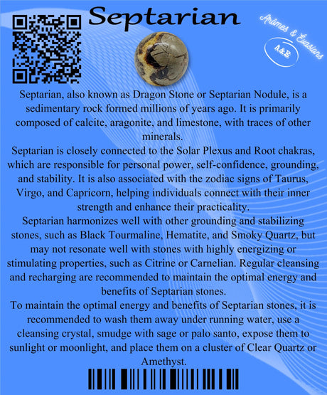 Descriptive Cards - Precious Stones & Crystals - Septarian (Dragonstone)