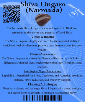 Descriptive Cards -Precious Stones & Crystals -Shiva Lingam (Narmada)