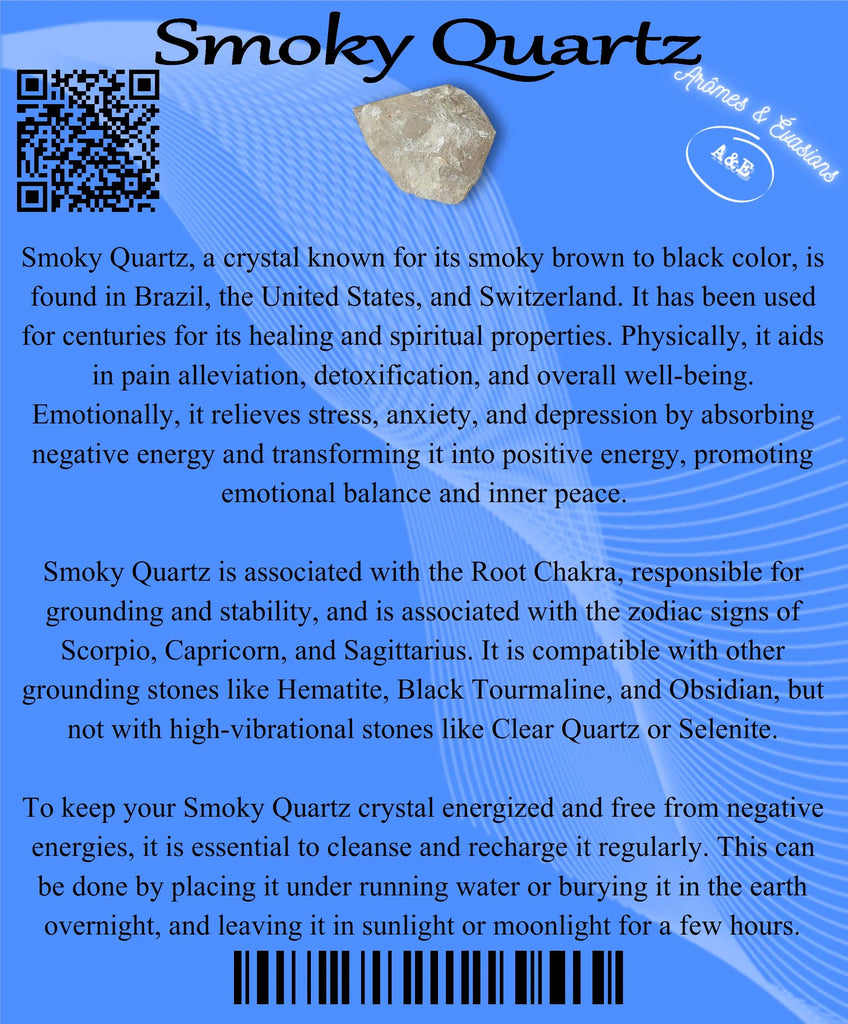 Descriptive Cards -Precious Stones & Crystals -Smoky Quartz Arômes & Évasions.