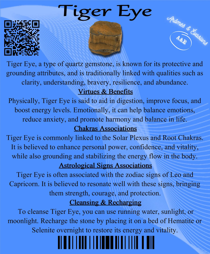 Descriptive Cards -Precious Stones & Crystals -Tiger Eye Arômes & Évasions.