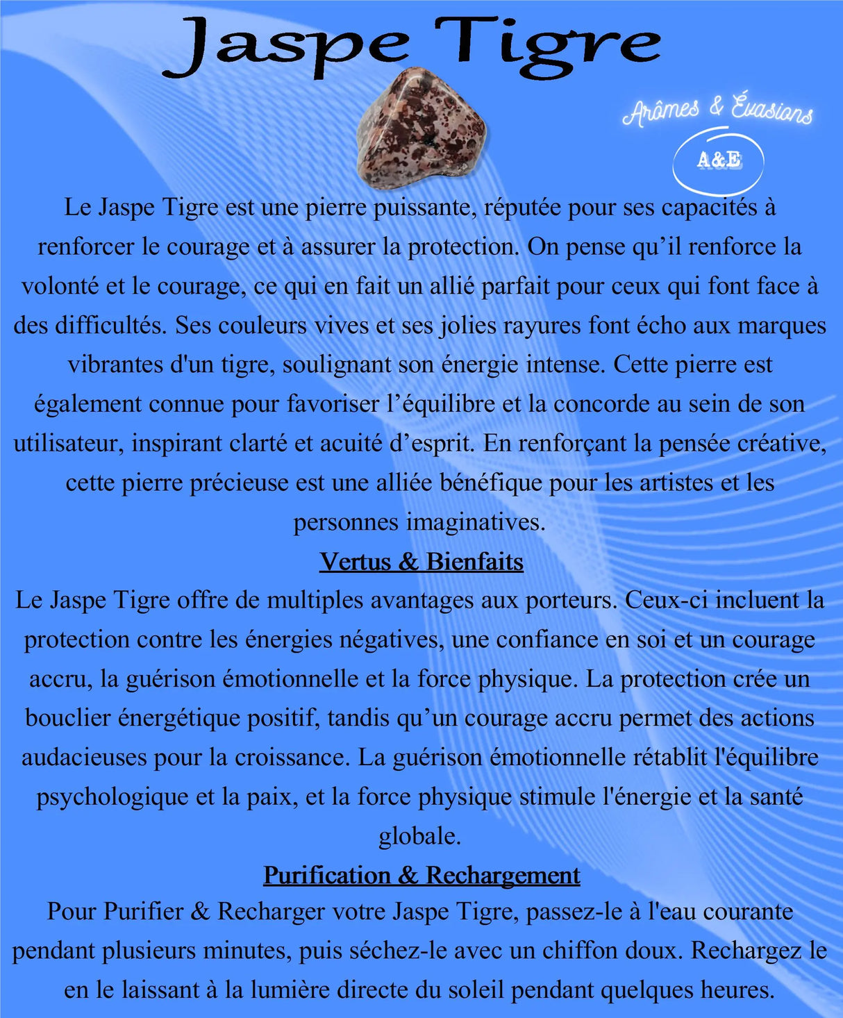 Descriptive Cards -Precious Stones & Crystals -Tiger Jasper