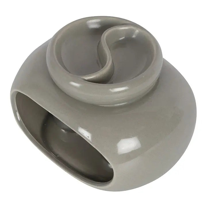 Diffuser -Oil & Wax Cube Burner -Ceramic -Grey Double