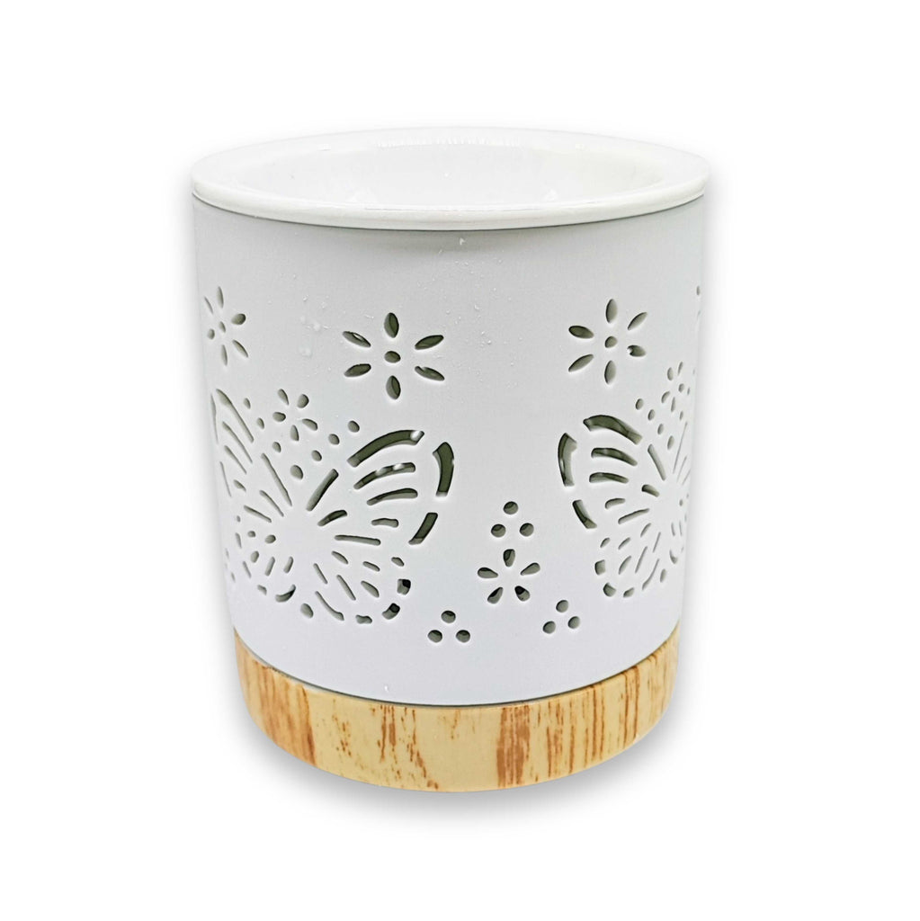 Diffuser -Oil & Wax Warmer -Ceramic -White Butterfly