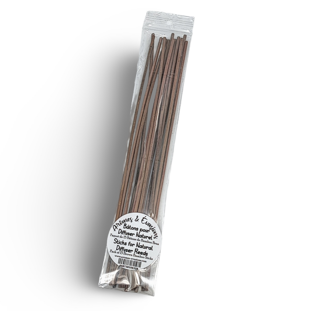 Diffuser -Brown Rattan 10 Inch Reeds -15 Sticks Pack