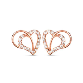 Earrings -925 Sterling -Natural Zircon -Radiant Heart Rose Gold
