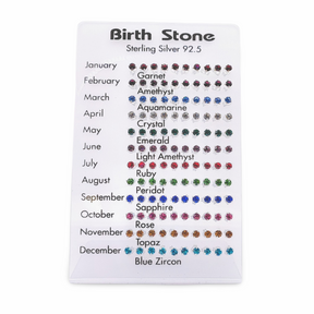 Earrings -925 Sterling Silver -Birthstone
