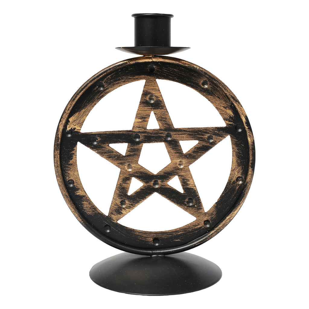 Candle Holder - Metal - Pentacle