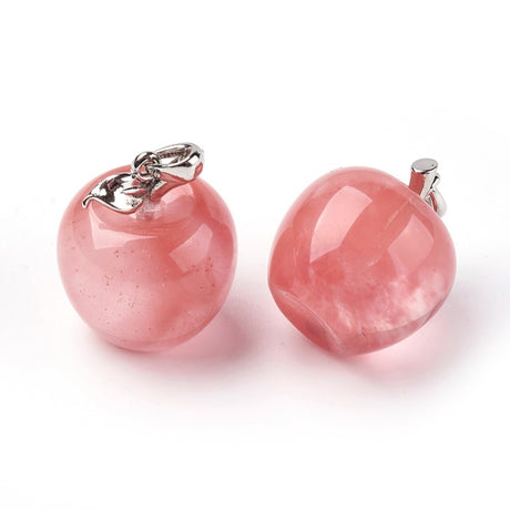 Necklace - Strawberry Quartz - Apple Shape