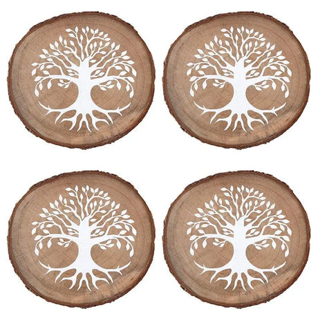 Home Decor - Coaster Set - Tree of Life Wood Slice
