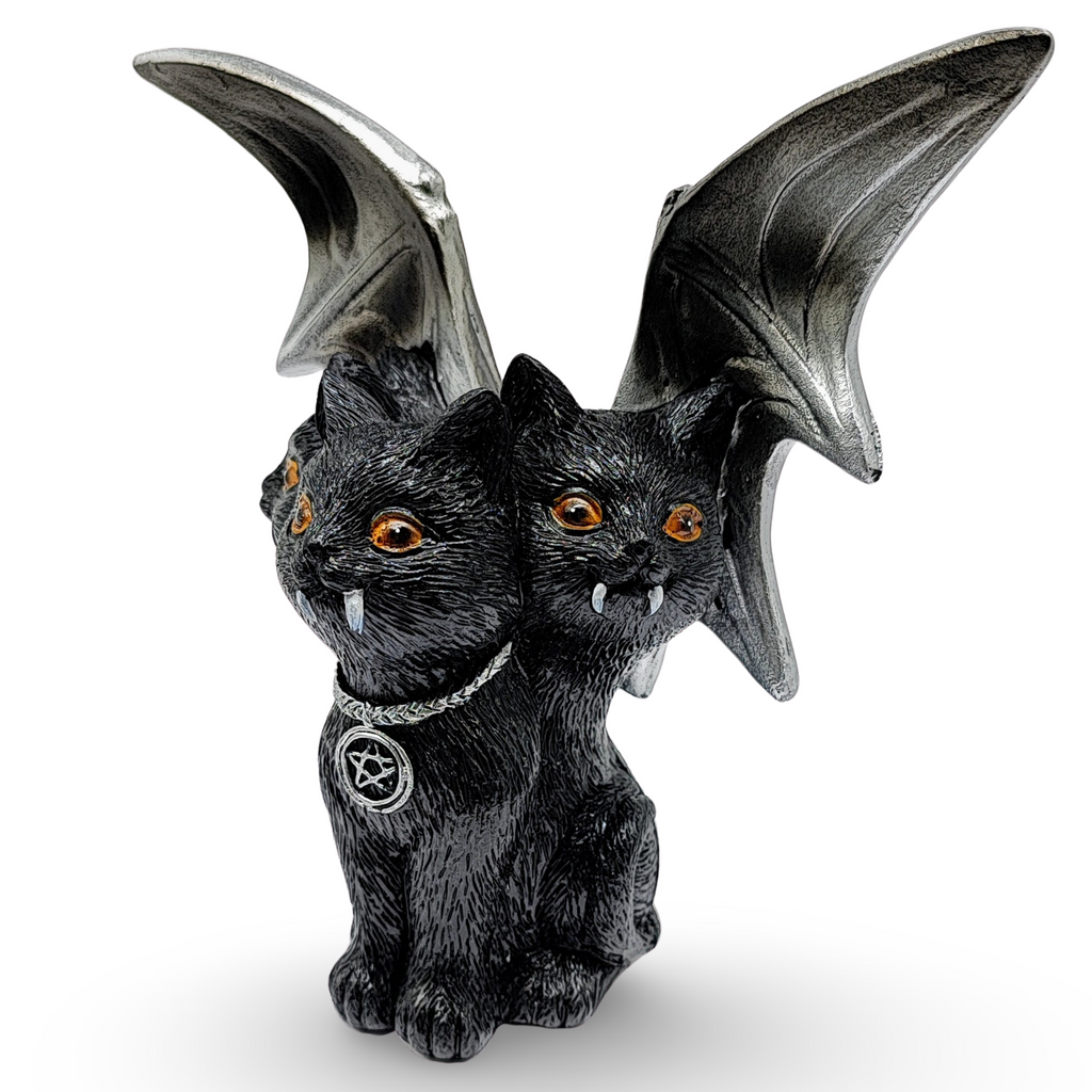 Home Decor -3 Head Black Cat with Wings