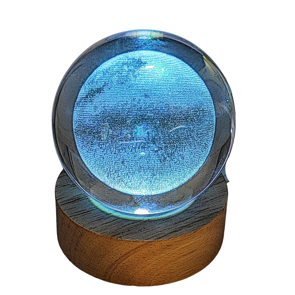 Home Decor -Crystal Ball on Led Stand -Full Moon