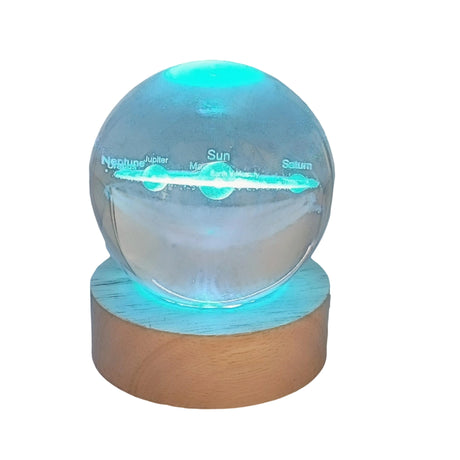 Home Decor -Crystal Ball on Led Stand -Planet Small
