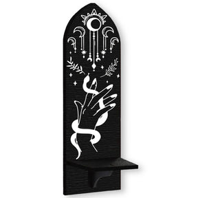 Home Decor -Mystic Wood Mounted Shelf Hand with Snake