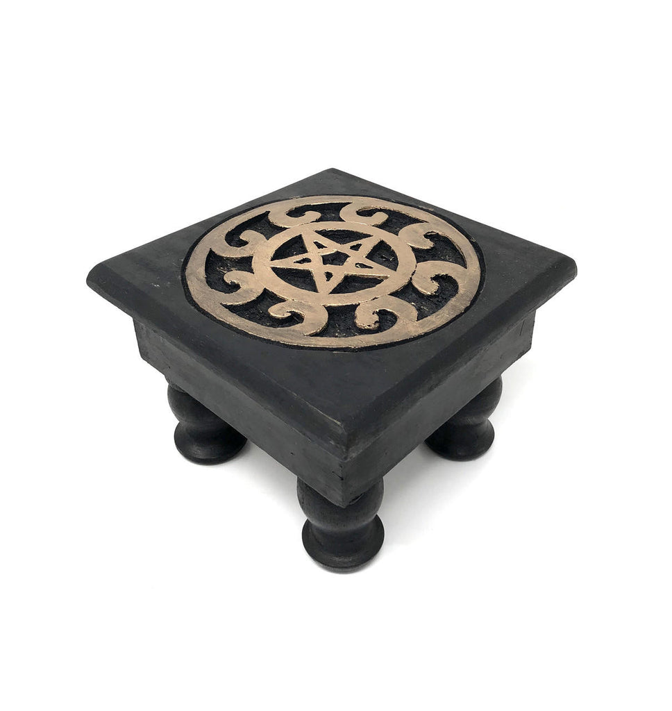 Home Decor -Wood Altar -Pentacle -Black