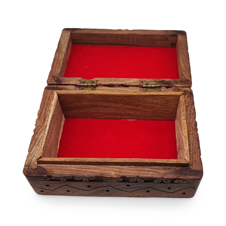 Home Decor -Wood Box -3D Carved -Elephant
