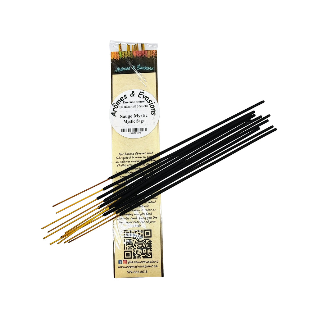 Incense Box -Mystic Sage -10 Sticks -Herbal Scent -Aromes Evasions 