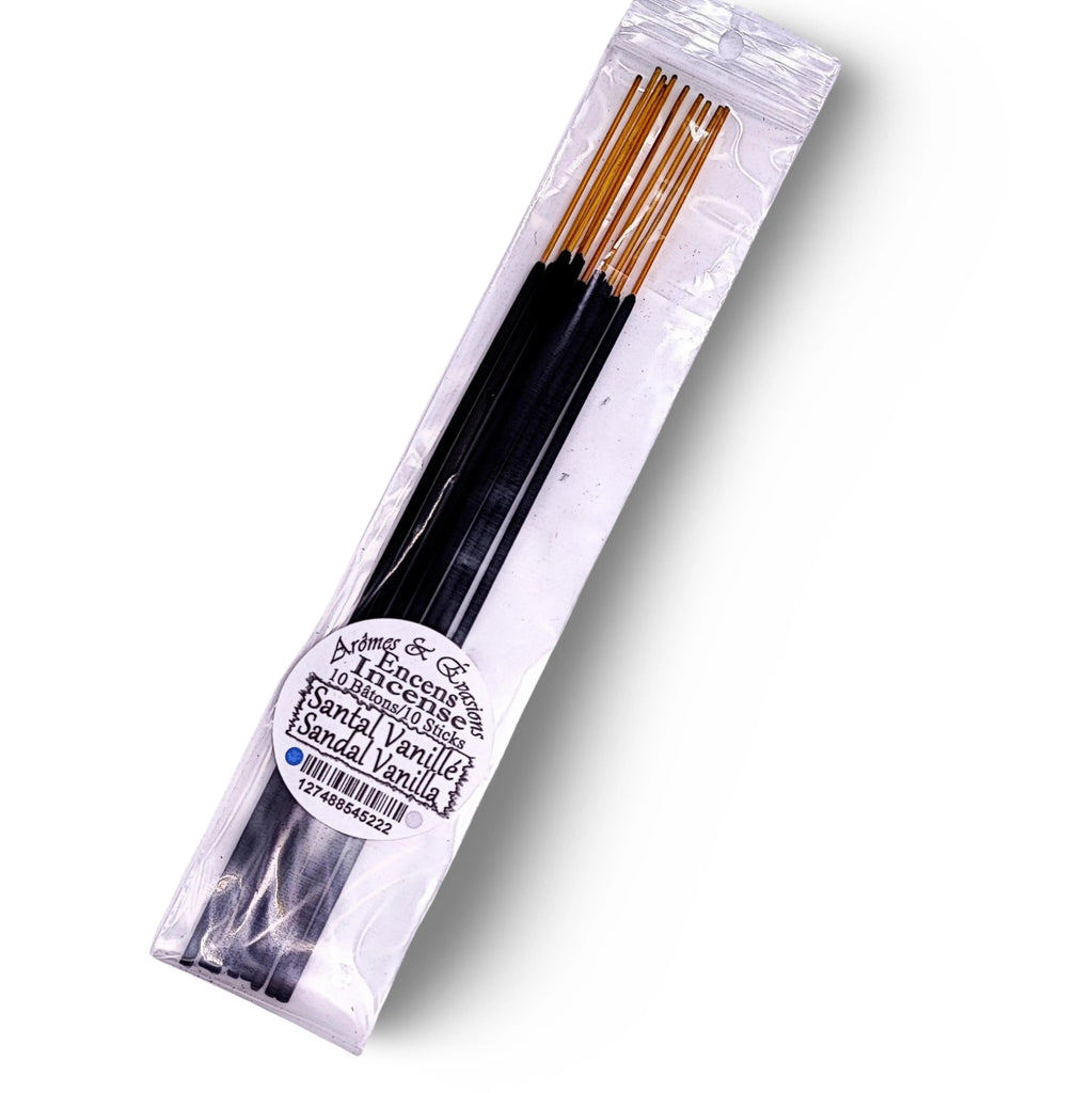 Incense Box -Sandalwood & Vanilla -10 Sticks -Sweet & Woody Scent -Aromes Evasions