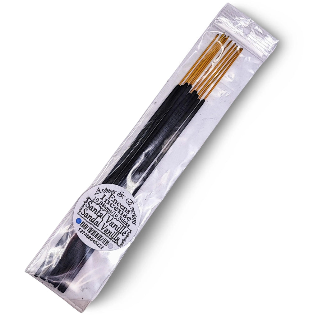 Incense Box -Sandalwood & Vanilla -10 Sticks -Sweet & Woody Scent -Aromes Evasions