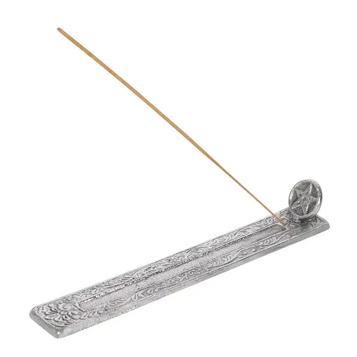 Incense Burner -Stick Holder -Silver Pentagram