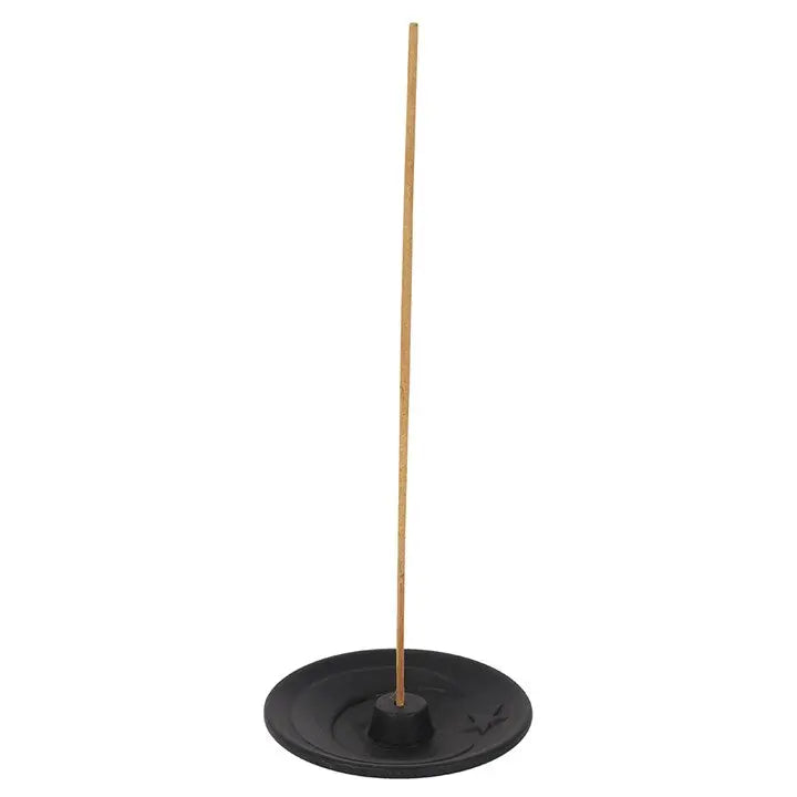 Incense Burner -Stick Holder -Terracotta -Black Crescent Moon