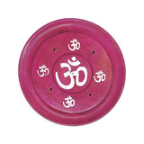 Incense Burner -Sticks -Mango Wood -Assorted Design Plates Pink