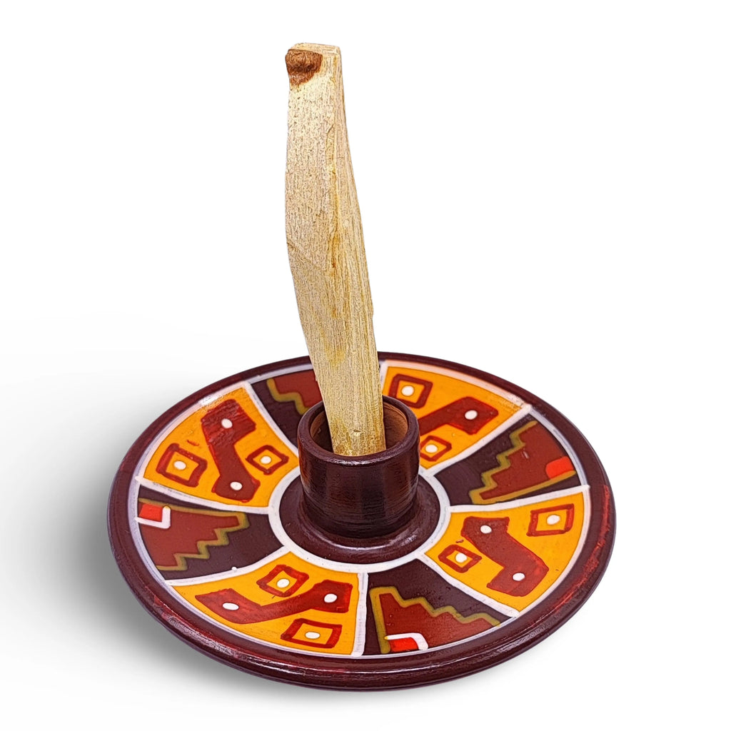 Incense Burner -Palo Santo -Peruvian Inca -Ceramic Dish