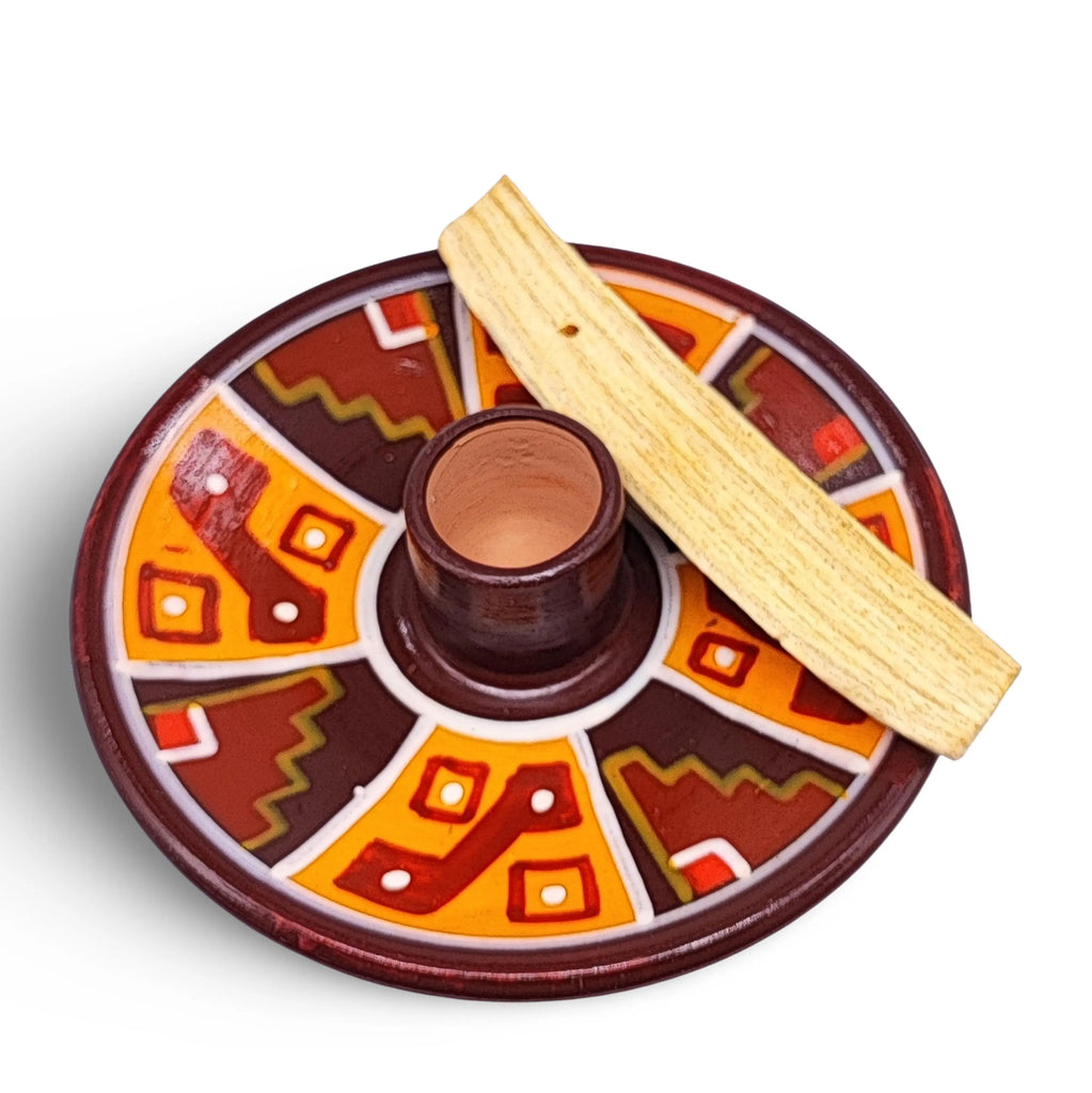 Incense Burner -Palo Santo -Peruvian Inca -Ceramic Dish