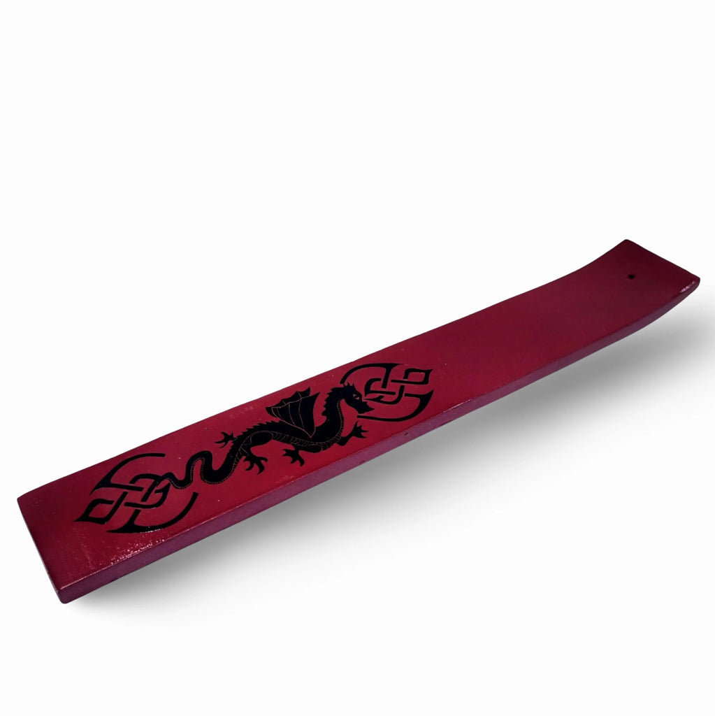 Incense Burner -Stick Holder -Red Wood -Dragon