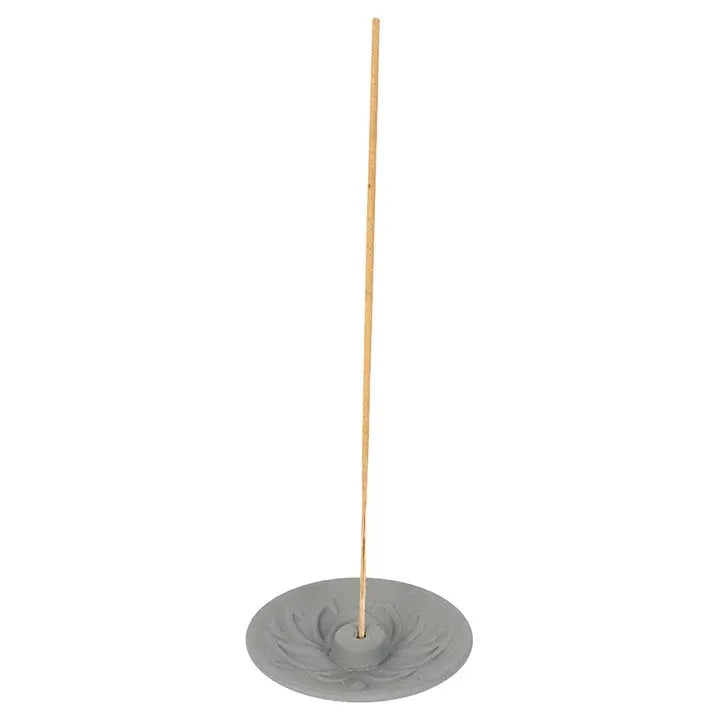Incense Burner -Stick Holder -Terracotta -Grey Lotus