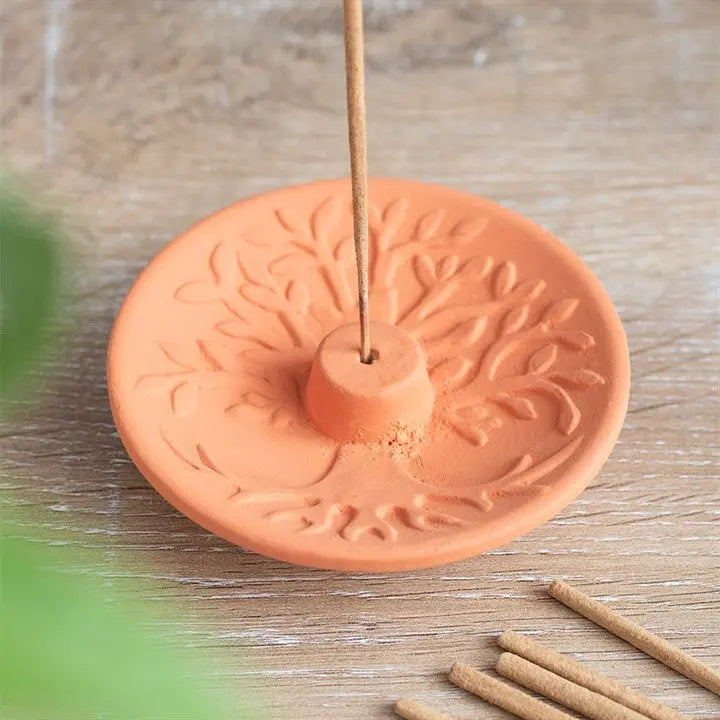 Incense Burner -Stick Holder -Terracotta -Tree of Life