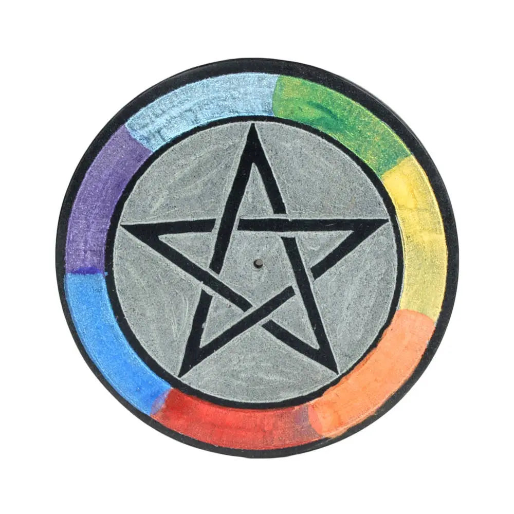 Incense Burner - Pentacle & 7 Chakras