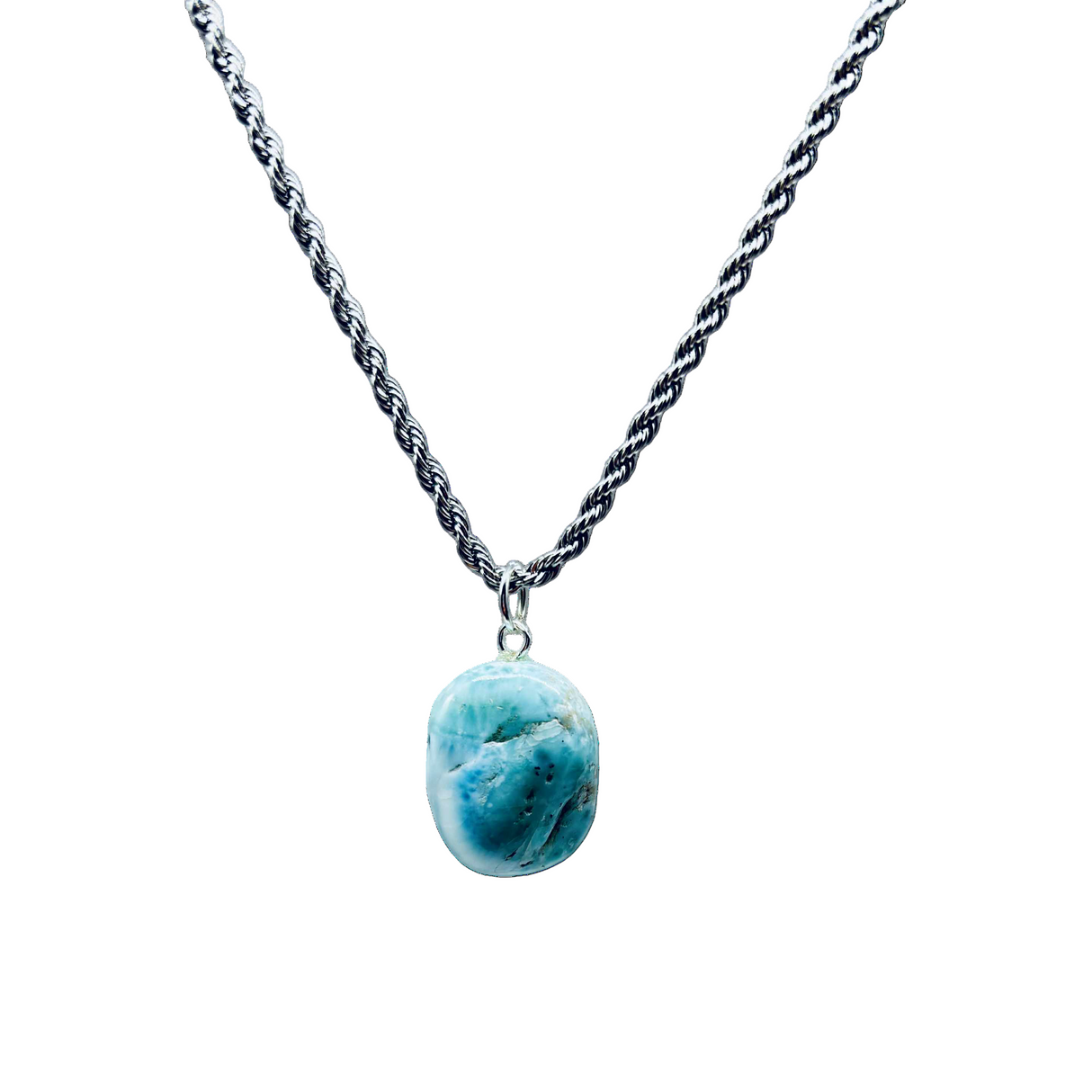 Necklace - Natural Larimar Tumbled