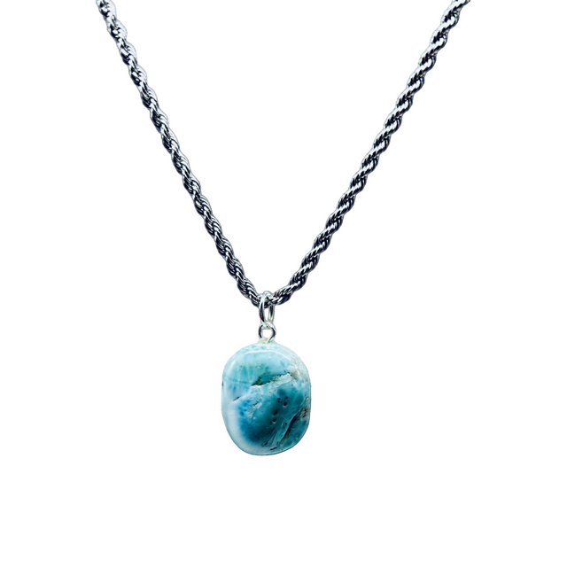 Necklace - Natural Larimar Tumbled