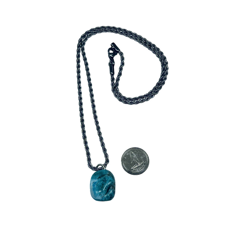 Necklace - Natural Larimar Tumbled